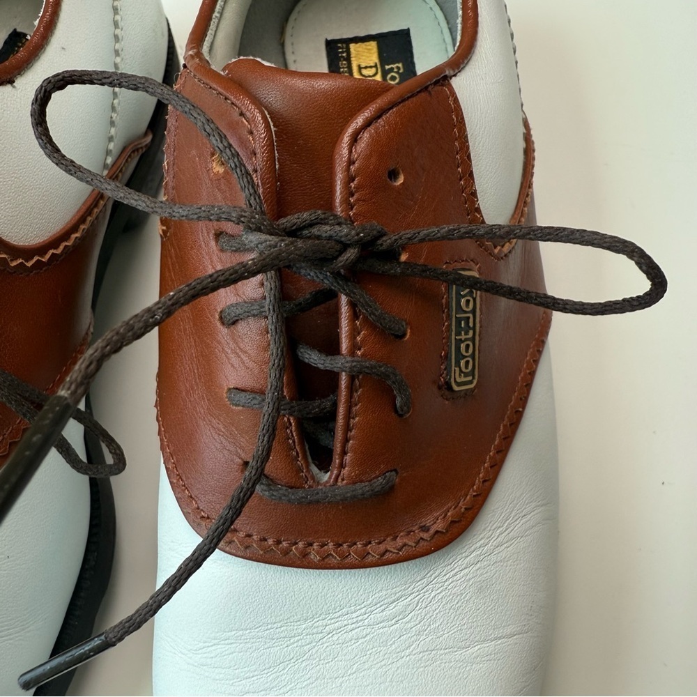 FootJoy DryJoys 99093 Brown/White Saddle Golf Shoes Soft Spike Men 5 1/2 M - Picture 5 of 11